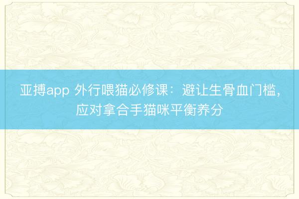 亚搏app 外行喂猫必修课：避让生骨血门槛，应对拿合手猫咪平衡养分