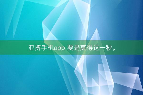 亚搏手机app 要是莫得这一秒。