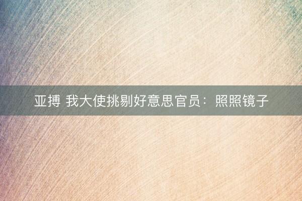 亚搏 我大使挑剔好意思官员：照照镜子