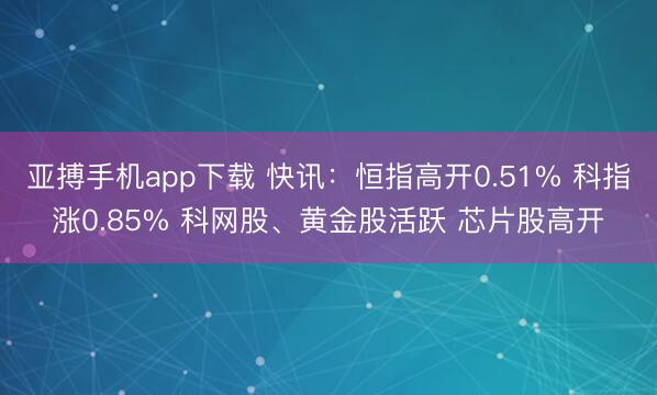 亚搏手机app下载 快讯：恒指高开0.51% 科指涨0.85% 科网股、黄金股活跃 芯片股高开